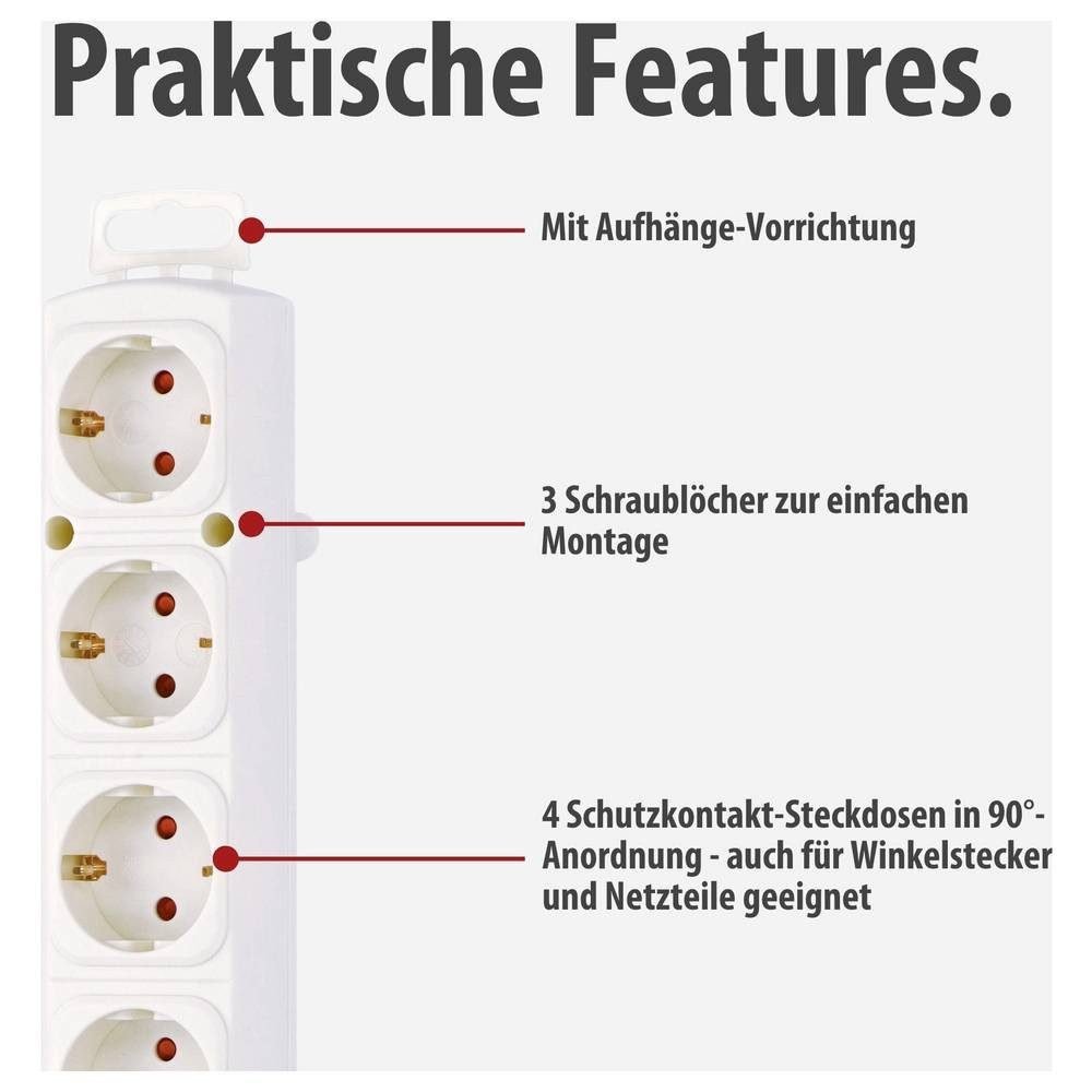 Brennenstuhl Comfort-Line Plus Steckdosenleiste 4-fach 2 m (1153120100)
