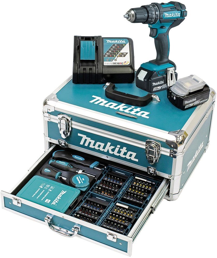 Makita DHP482RFX9 Akku-Schlagbohrschrauber 18 V mit 2 Akkus (3,0 Ah)