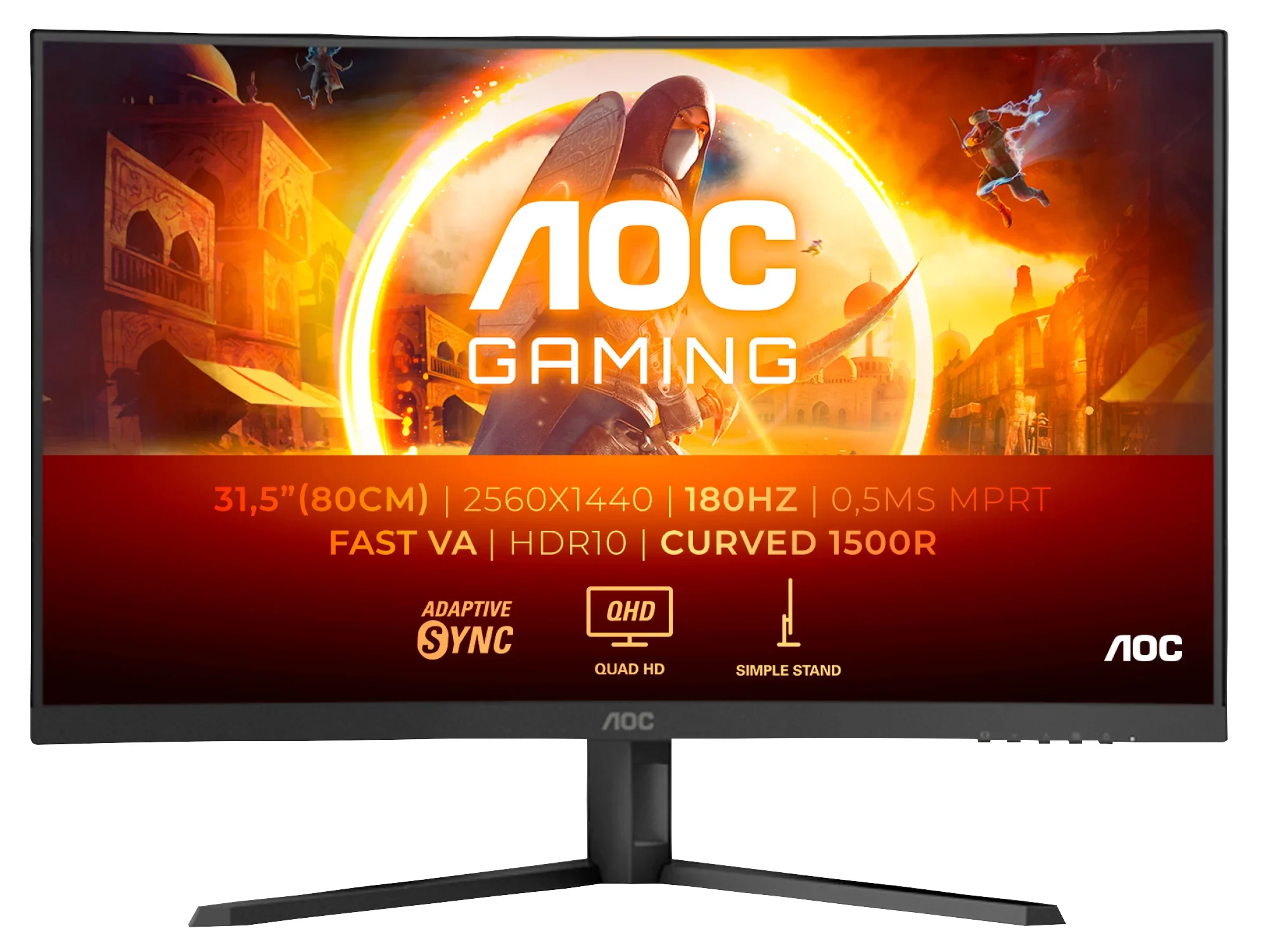 AOC Gaming CQ32G4VE 32 Zoll QHD Gaming-Monitor VA 180 Hz