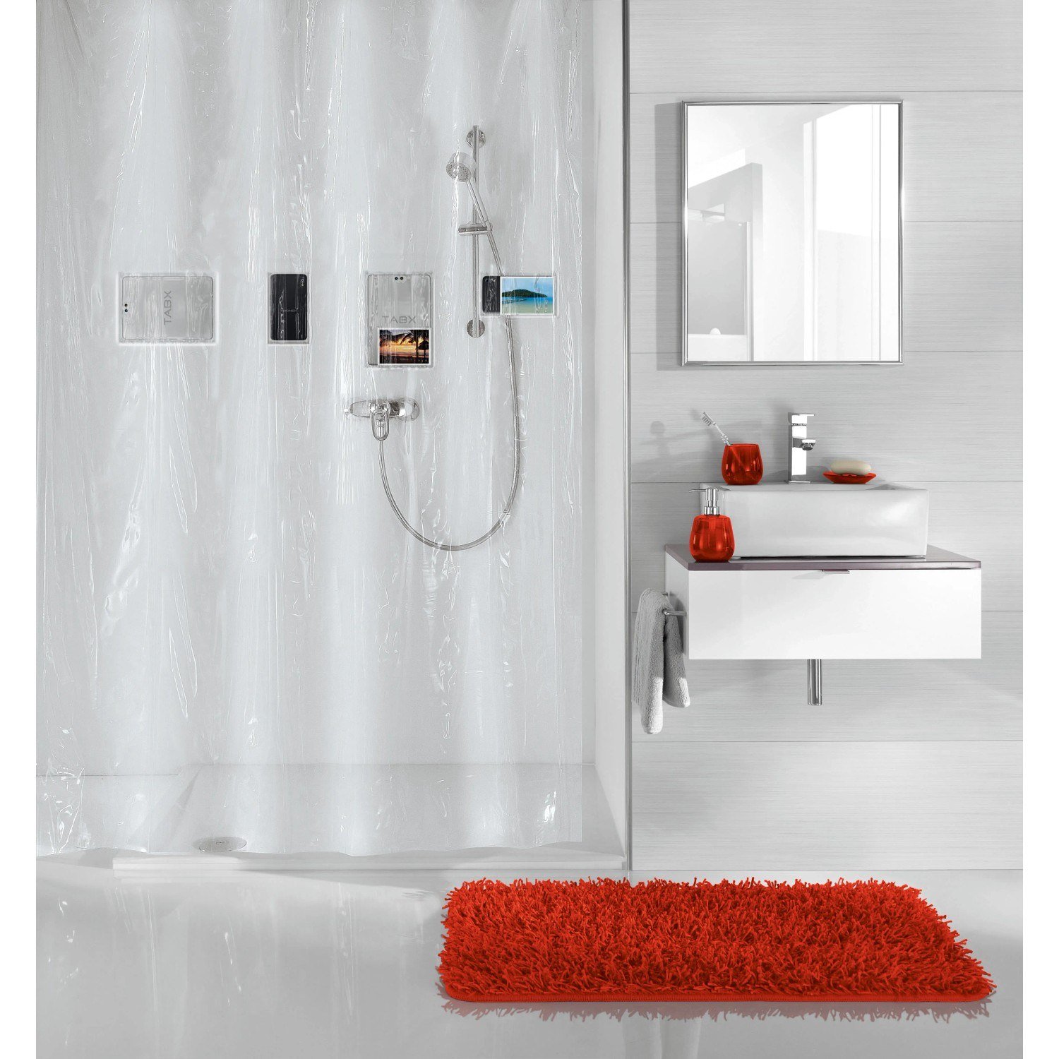 Kleine Wolke Pocket Clear Duschvorhang transparent 180 x 200 cm