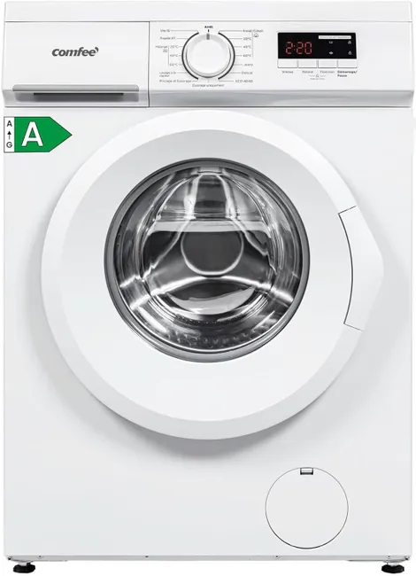 COMFEE Waschmaschine 8 kg, 1400 U/min, Dampffunktion, 15 Programme, Energieeffizienzklasse A, Weiß