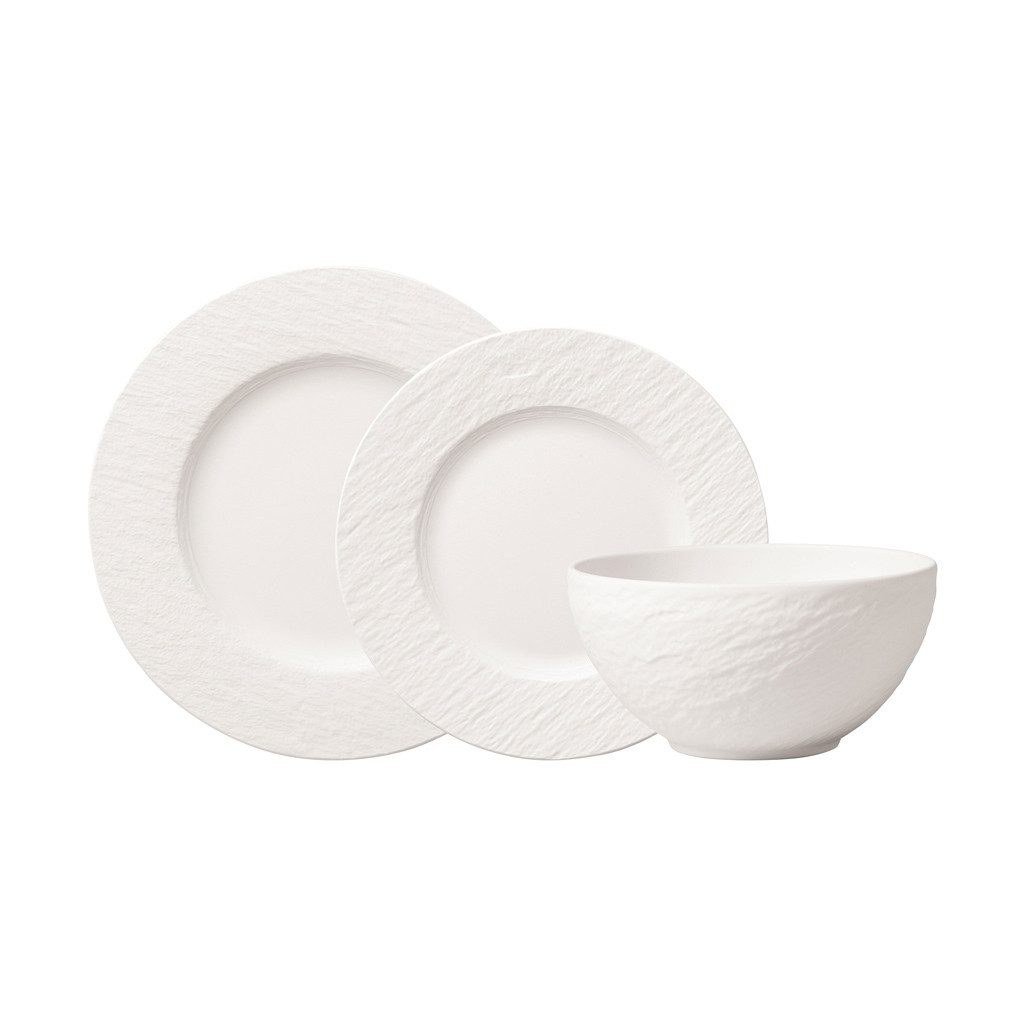 Villeroy & Boch Manufacture Tellerset 12-tlg. Porzellan Weiß für 4 Personen