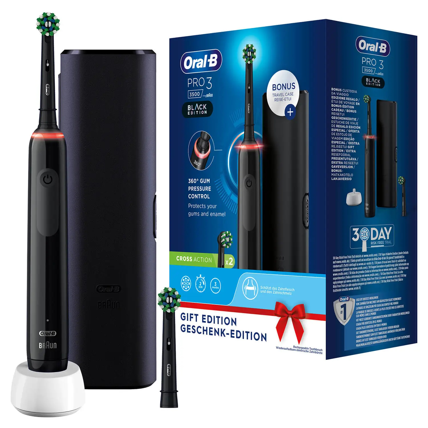 Oral-B Pro 3 3500 Elektrische Zahnbürste mit Reiseetui