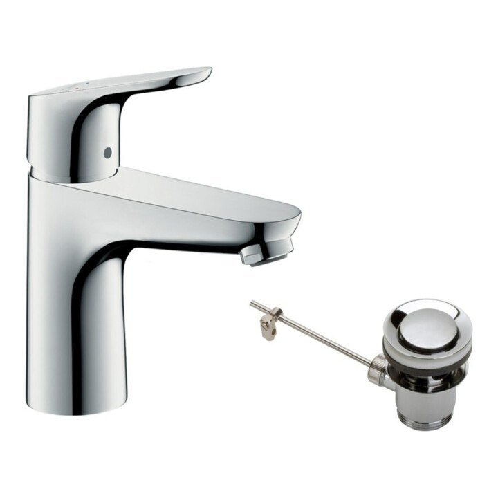 Hansgrohe Focus 31607000 Einhebel-Waschtischmischer 70 mit Zugstangen-Ablaufgarnitur