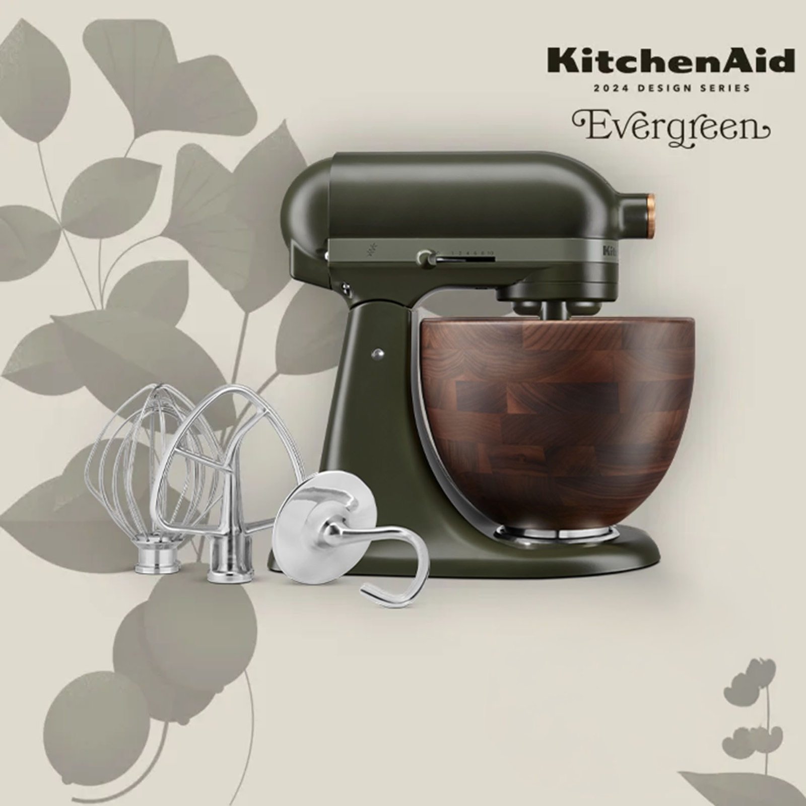 KitchenAid Artisan 5KSM180WSEEG Design Edition Küchenmaschine mit Walnussschüssel 4,7 l