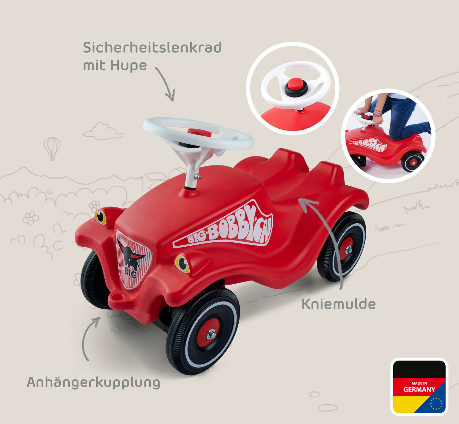 BIG Bobby Car Classic Rutschfahrzeug ab 1 Jahr