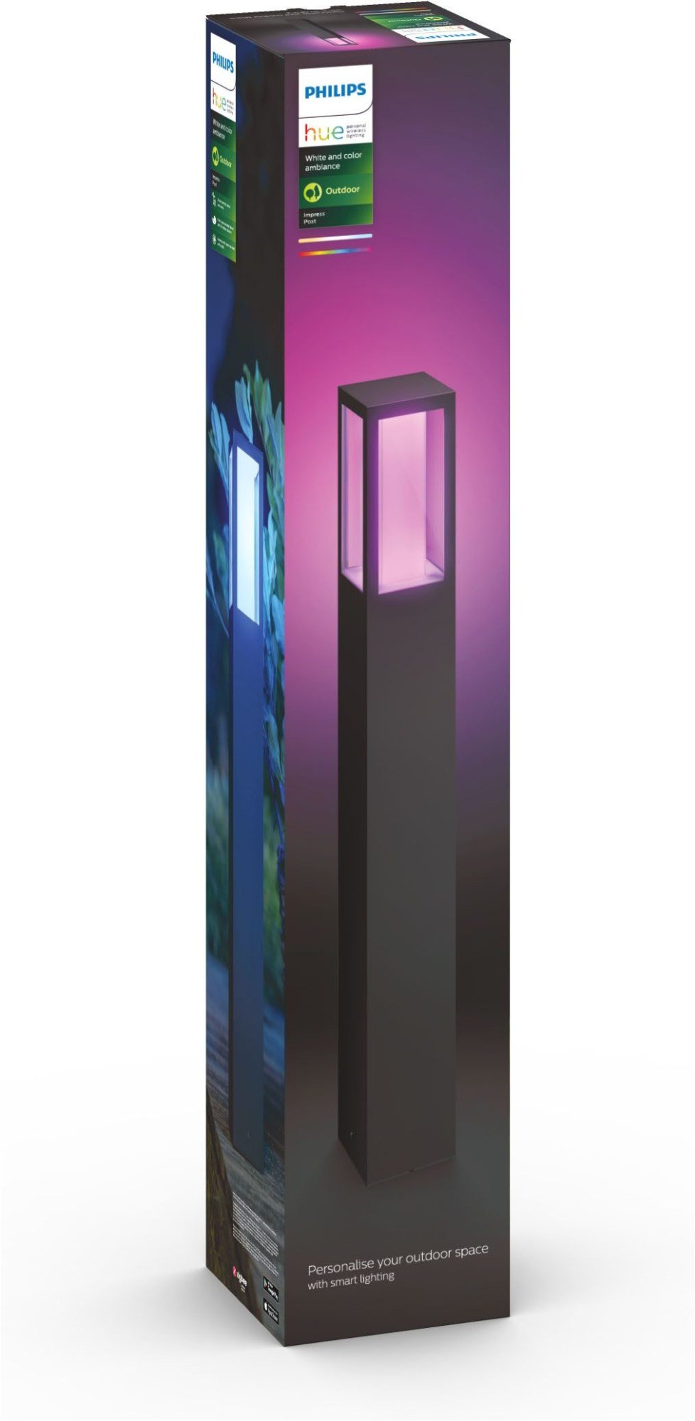 Philips Hue Impress Outdoor Wegeleuchte schwarz White and Color Ambiance 77 cm