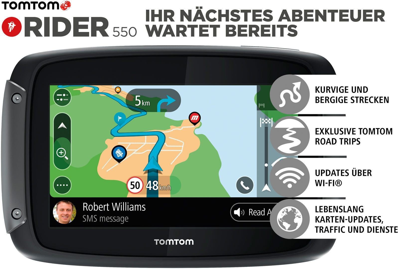 TomTom Rider 550 Motorrad-Navigationsgerät 4,3 Zoll