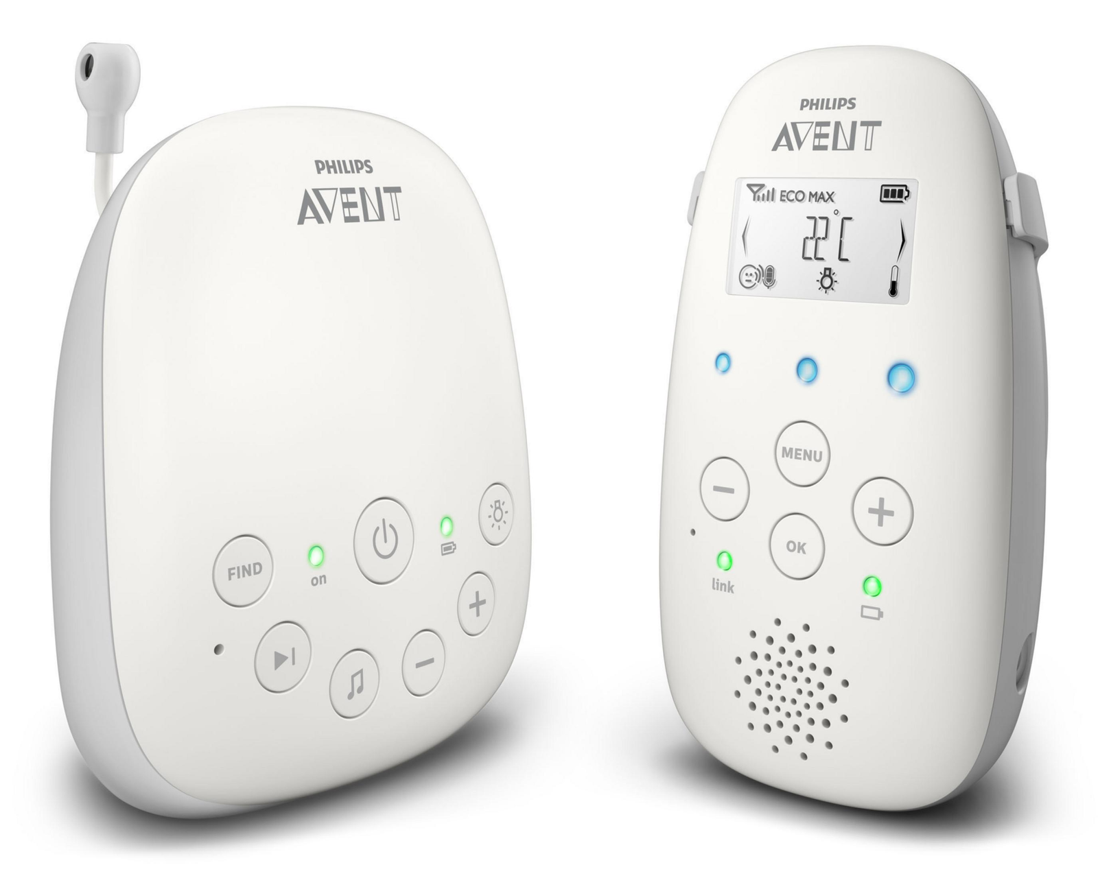 Philips Avent SCD713 DECT-Babyphone mit Nachtlicht und Temperaturanzeige