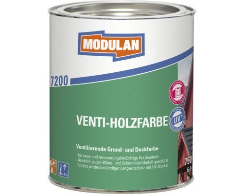 Modulan 7200 Venti-Holzfarbe Holzschutzfarbe weiß 750 ml