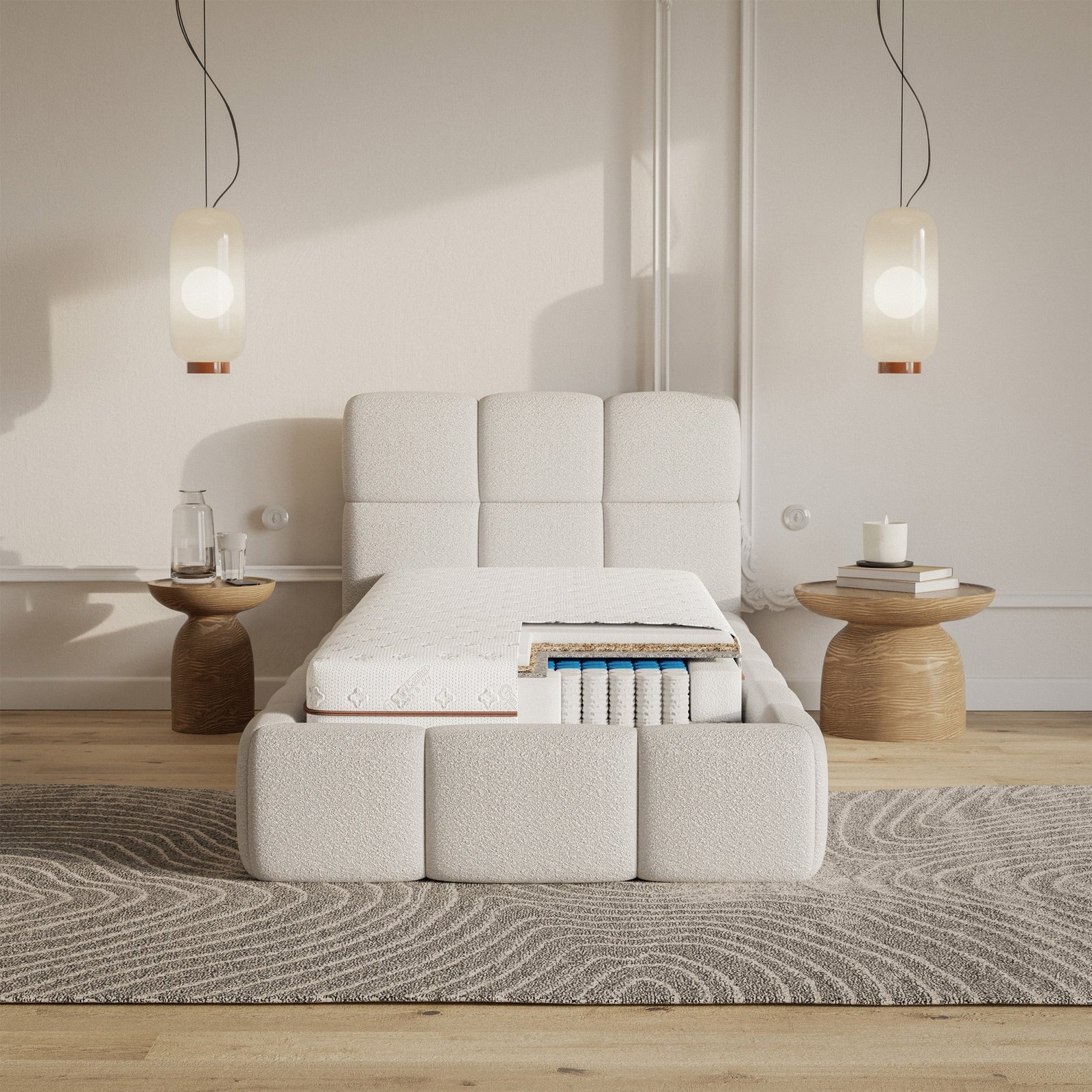 Selsey Somcoco Taschenfederkernmatratze 90 x 200 cm mit Kokos und PUR-Schaum, beidseitig verwendbar