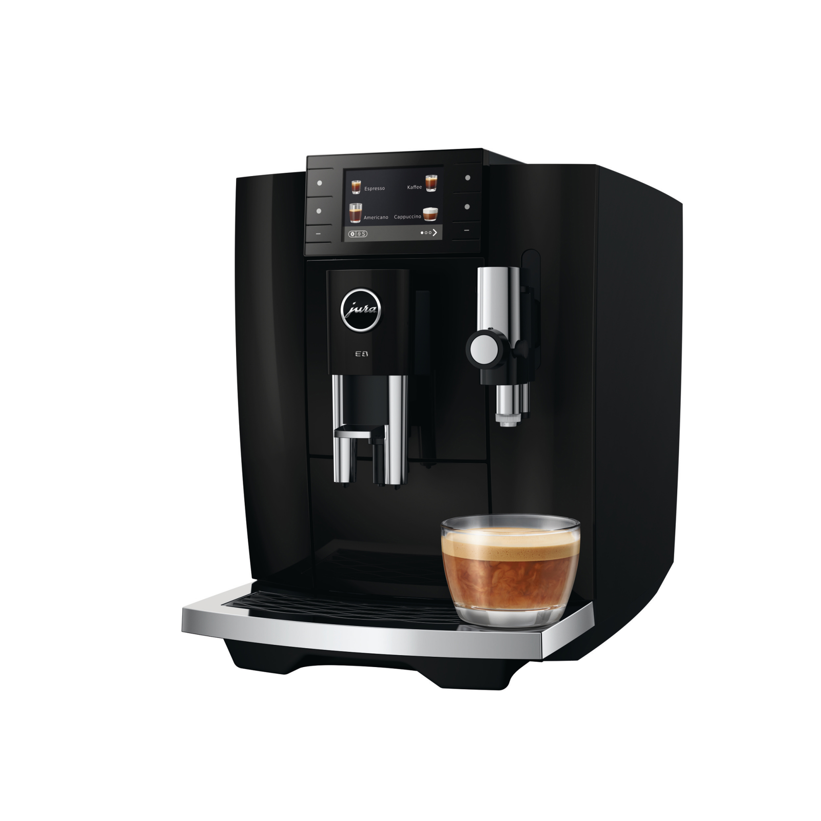 Jura E8 (ED) Piano Black Kaffeevollautomat mit Milchsystem