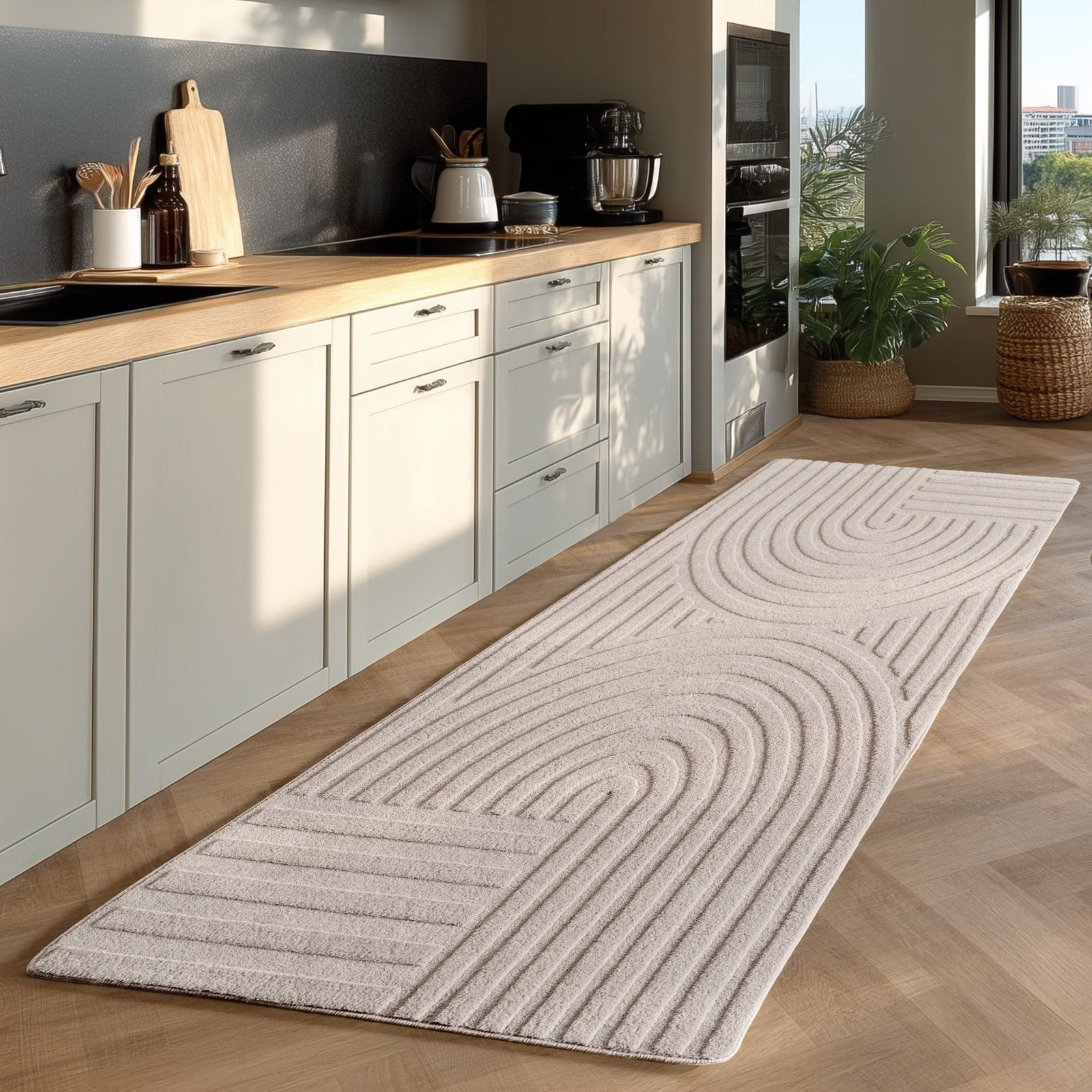 Ayyildiz Pompei 1611 Kurzflor-Teppich Creme 80 × 150 cm