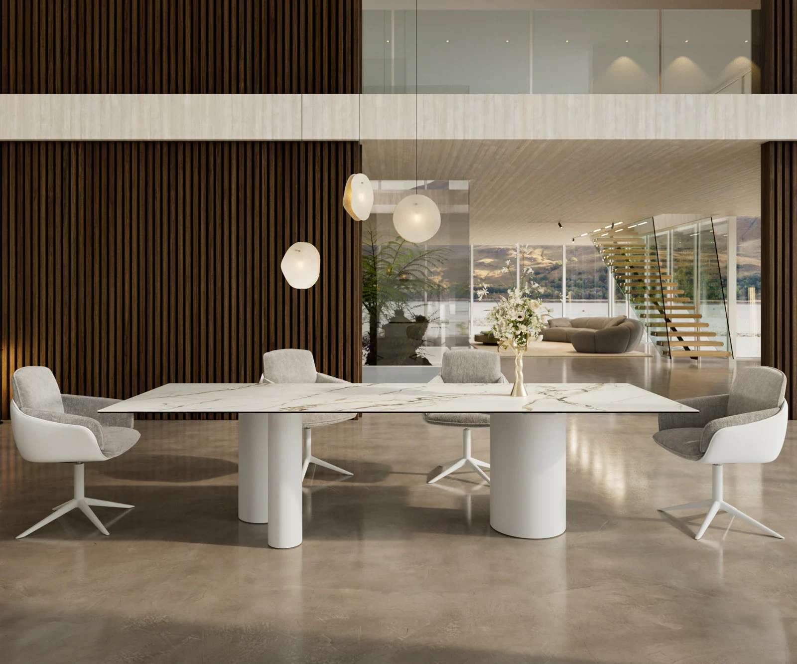 DeLife Edge Esstisch 300 × 100 cm Keramik Calacatta Luxe