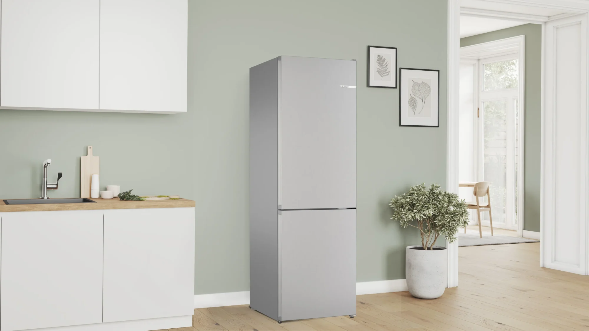 Bosch Serie 4 KGN362LAF Kühl-Gefrier-Kombination 321 l Metall-Optik