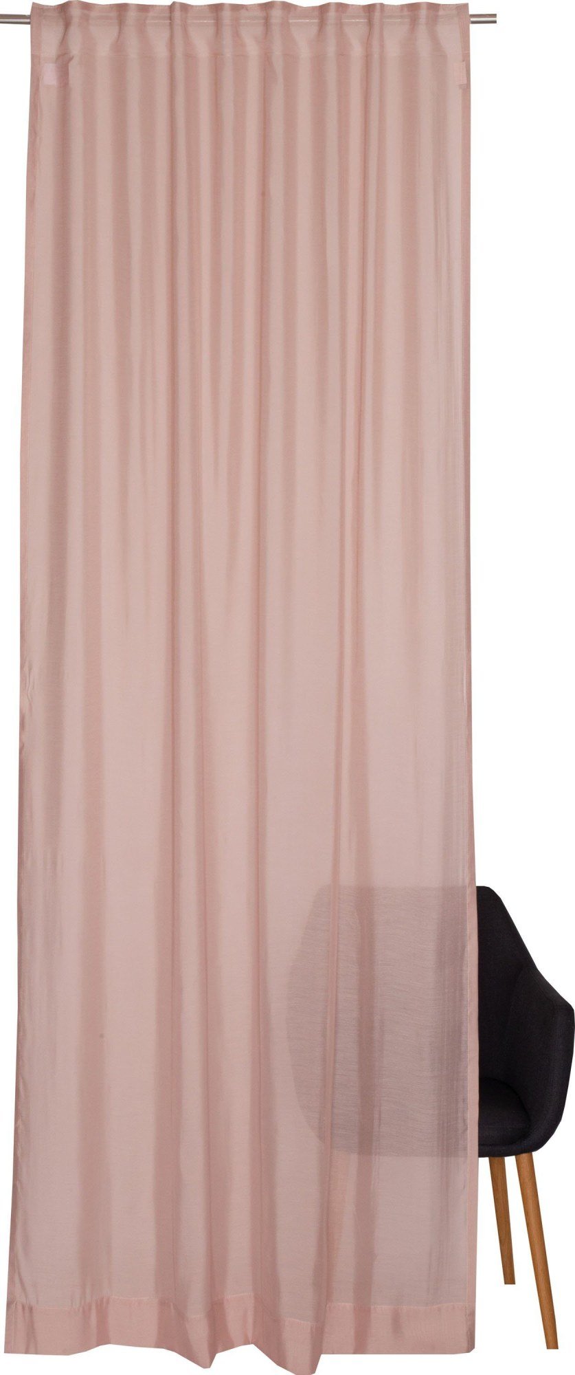 Schöner Wohnen Solid Vorhang Jacquard halbtransparent Rosé 130 × 250 cm