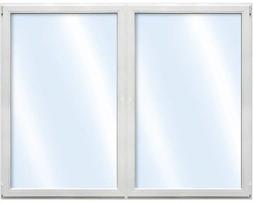 ARON Basic+ Kunststofffenster 2-flügelig 120 x 120 cm mit festem Pfosten dreifach verglast