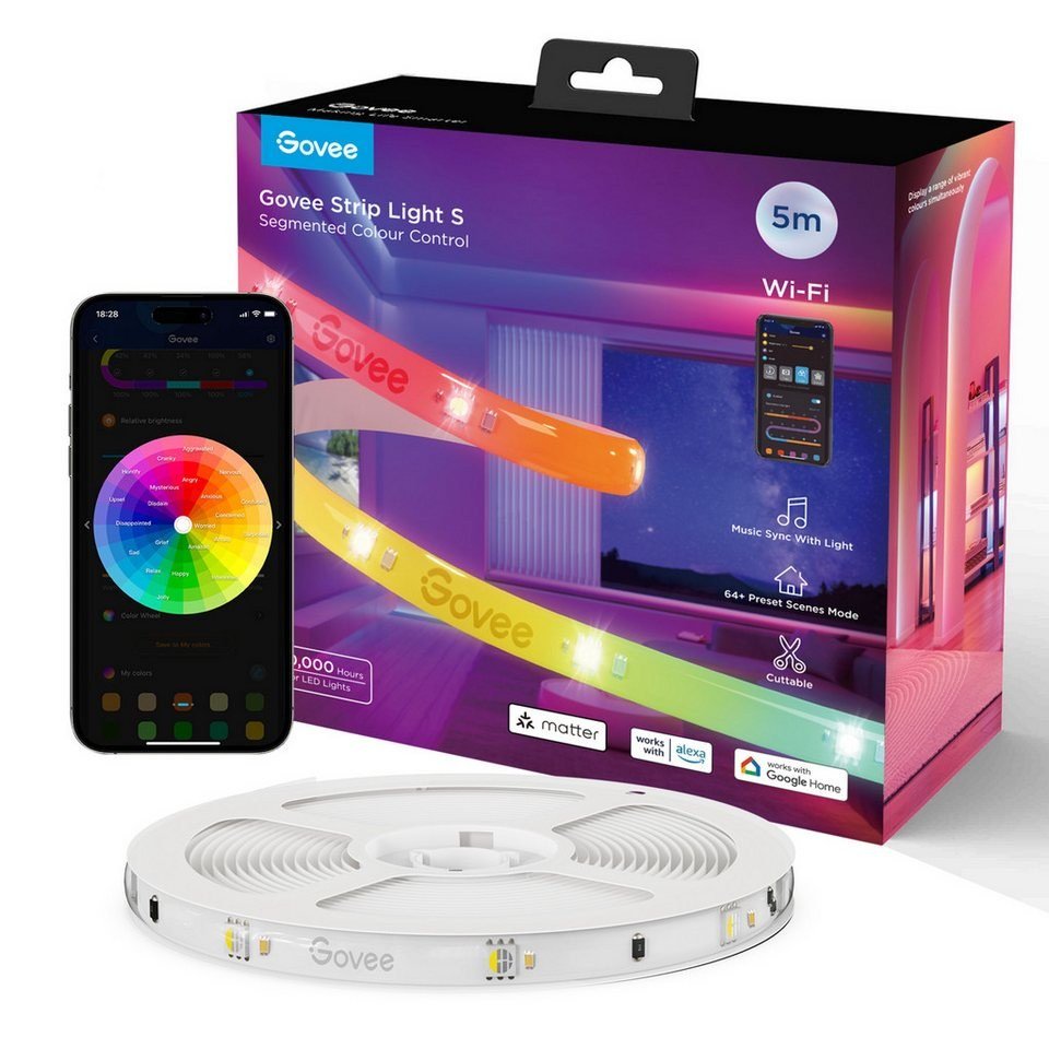 Govee RGBIC Strip Light S H612A LED-Strip 5 m WLAN Bluetooth Matter