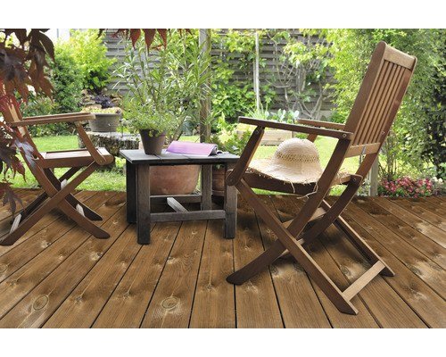 Konsta Holz-Terrassendiele Kiefer KDI dunkelbraun 3000 x 145 x 28 mm