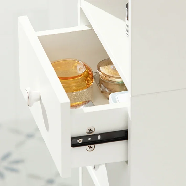 SoBuy STR10-W Bücherregal weiß mit 2 Türen und 2 Schubladen 188 cm