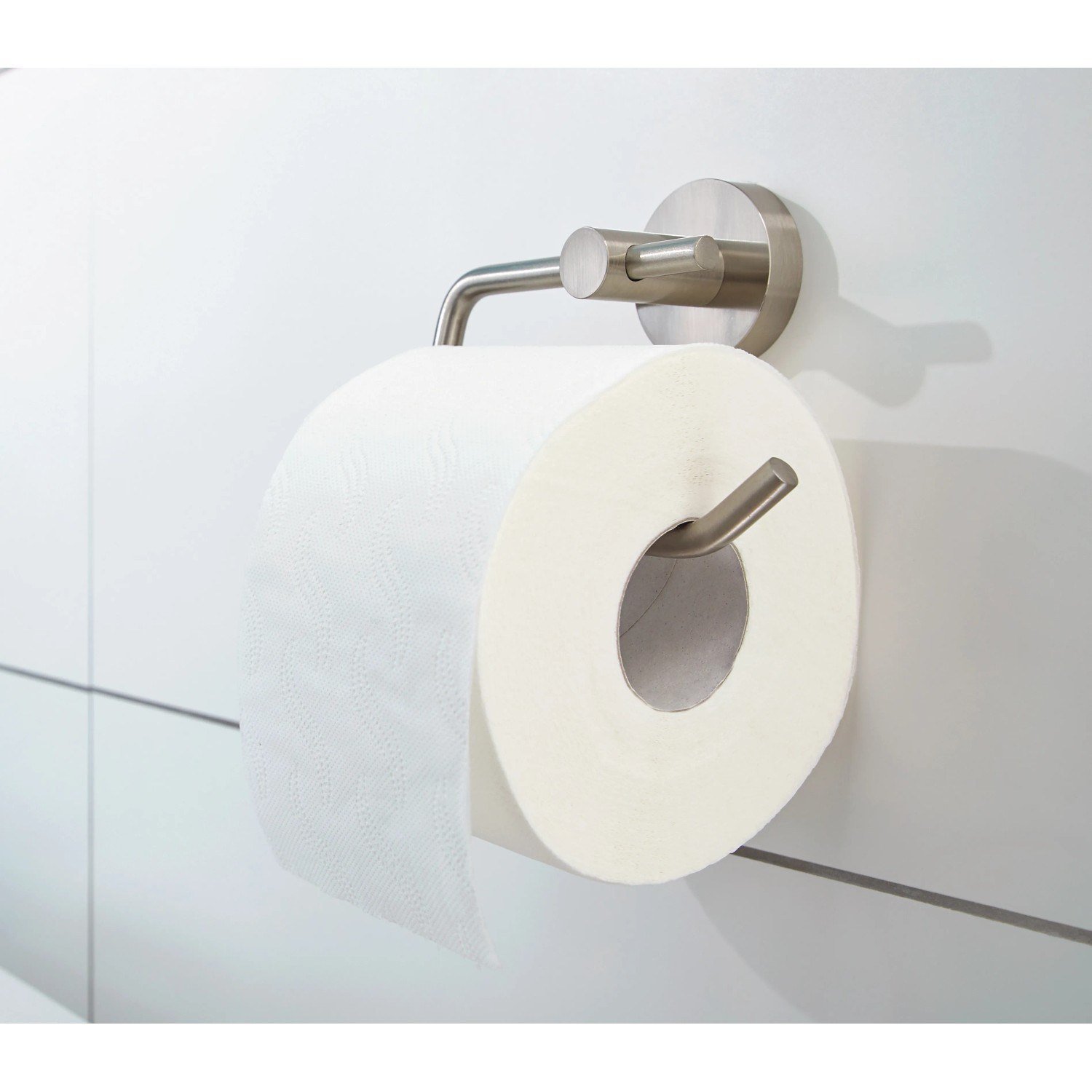 Tesa Moon Toilettenpapierhalter Edelstahloptik ohne Bohren
