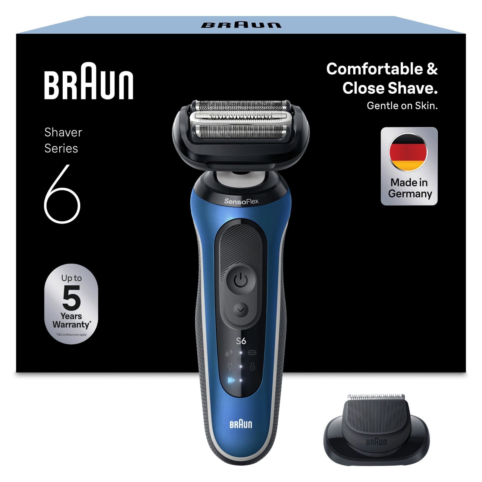 Braun Series 6 62-B1200s Nass/Trocken-Rasierer Blau