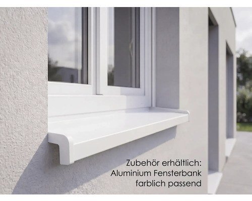 ARON Basic+ Kunststofffenster 2-flügelig 120 x 120 cm mit festem Pfosten dreifach verglast