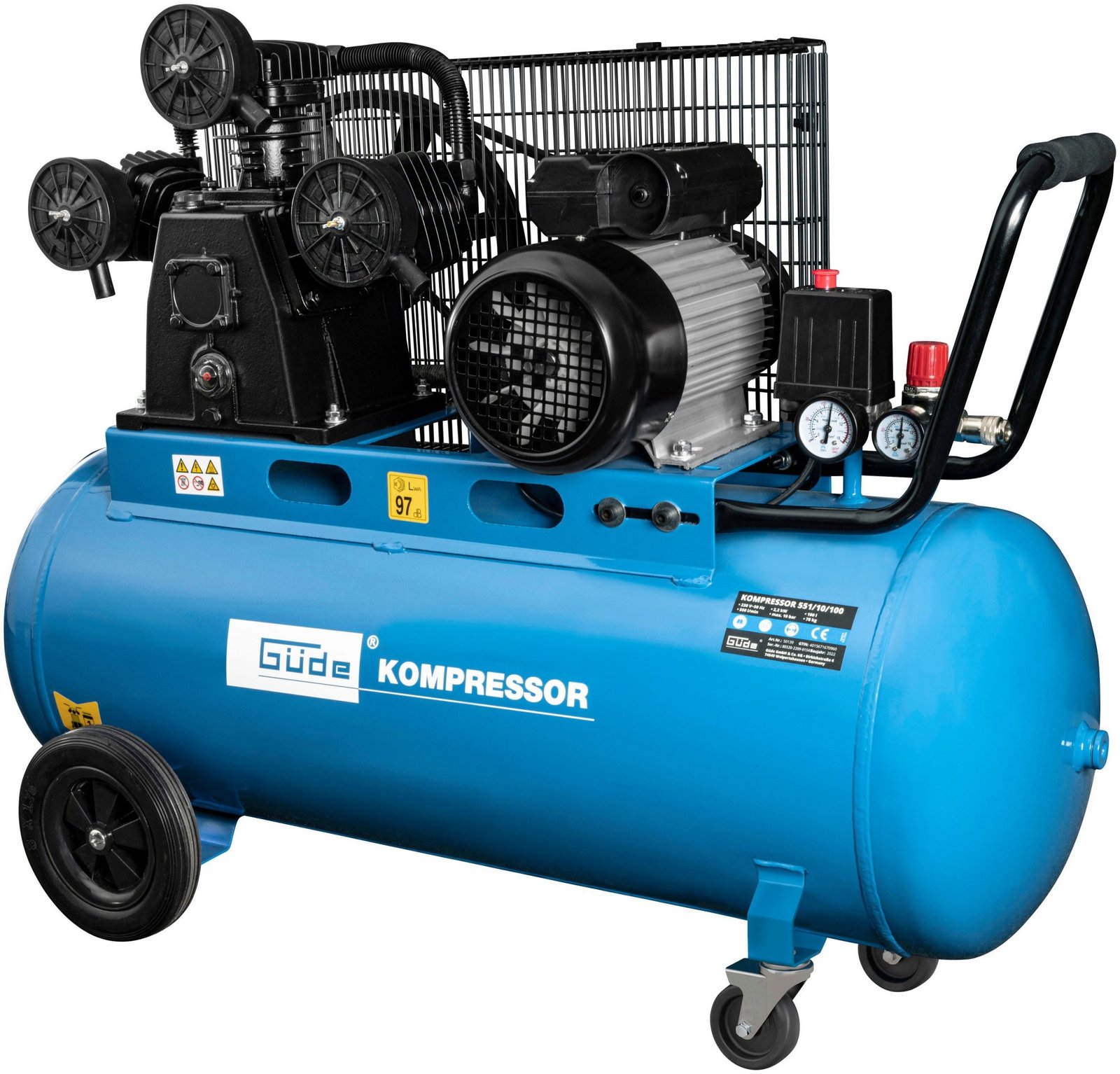 Güde 551/10/100 Werkstattkompressor 3-Zylinder 100 l