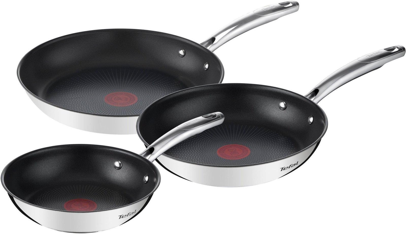 Tefal Duetto+ G732S3 Pfannen-Set 3-tlg. Edelstahl 20/24/28 cm