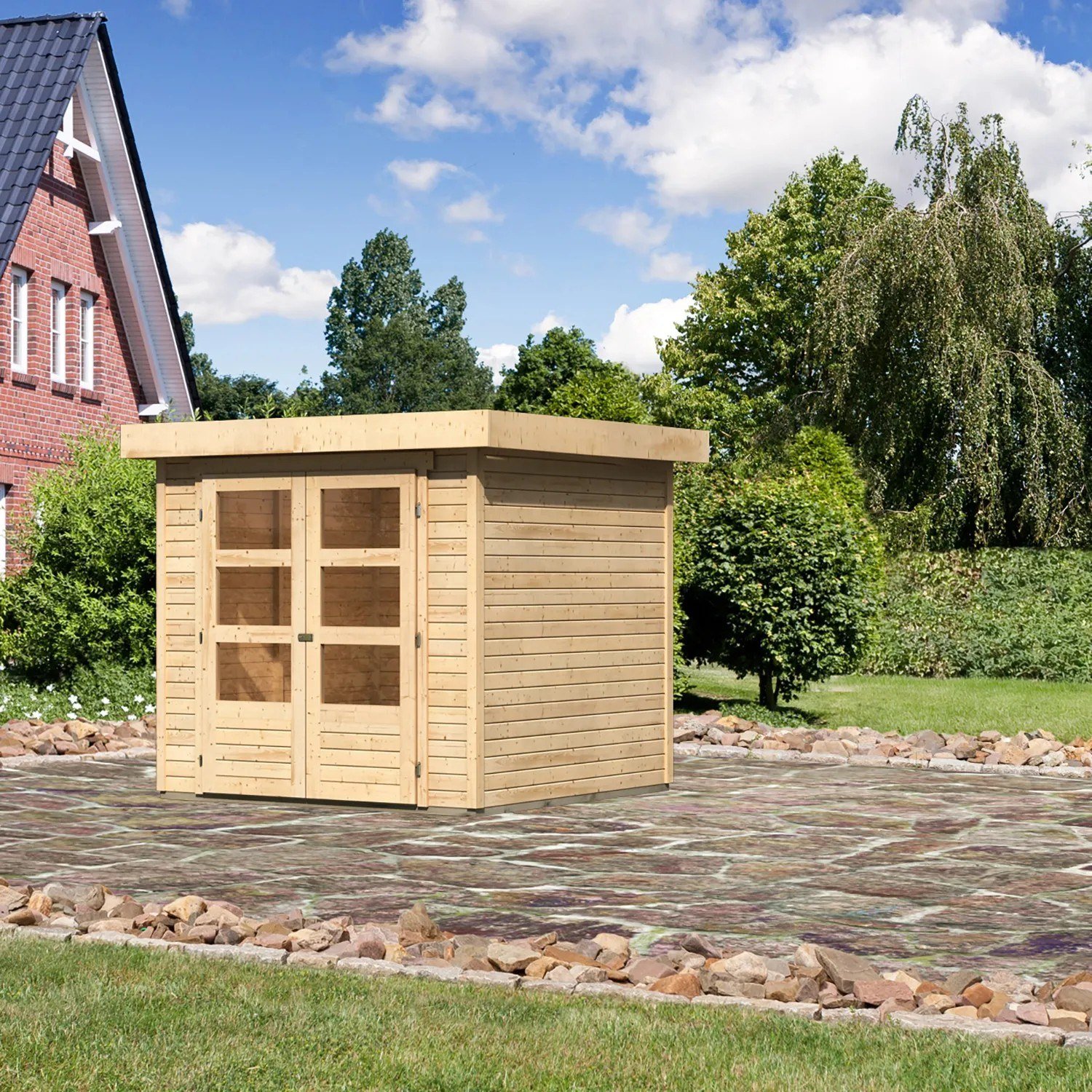 Karibu Express Gartenhaus Speedy A Flachdach 213 x 217 cm naturbelassen