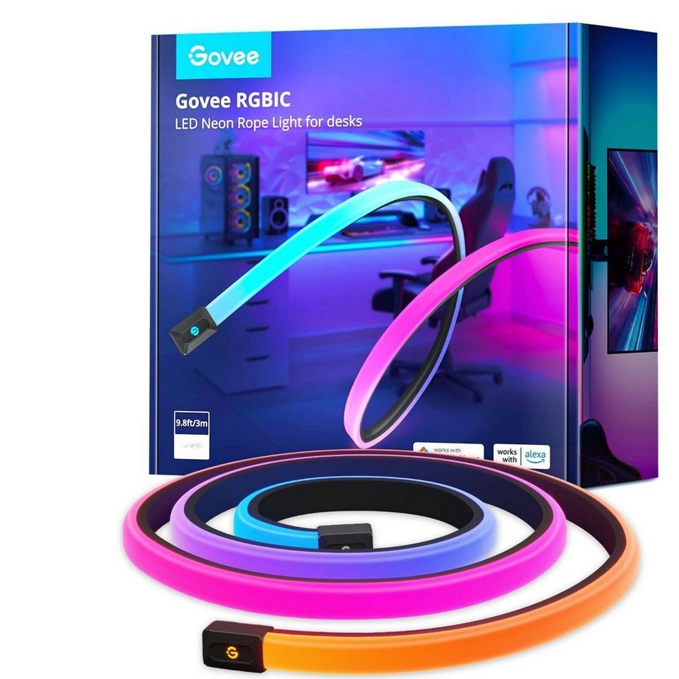 Govee RGBIC LED Neon Rope Light H61C3 für Schreibtische 3 m