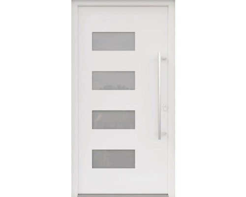 ARON Basic Alu 3121 Haustür Aluminium-Kunststoff verkehrsweiß 110 x 210 cm mit Satinato-Glas