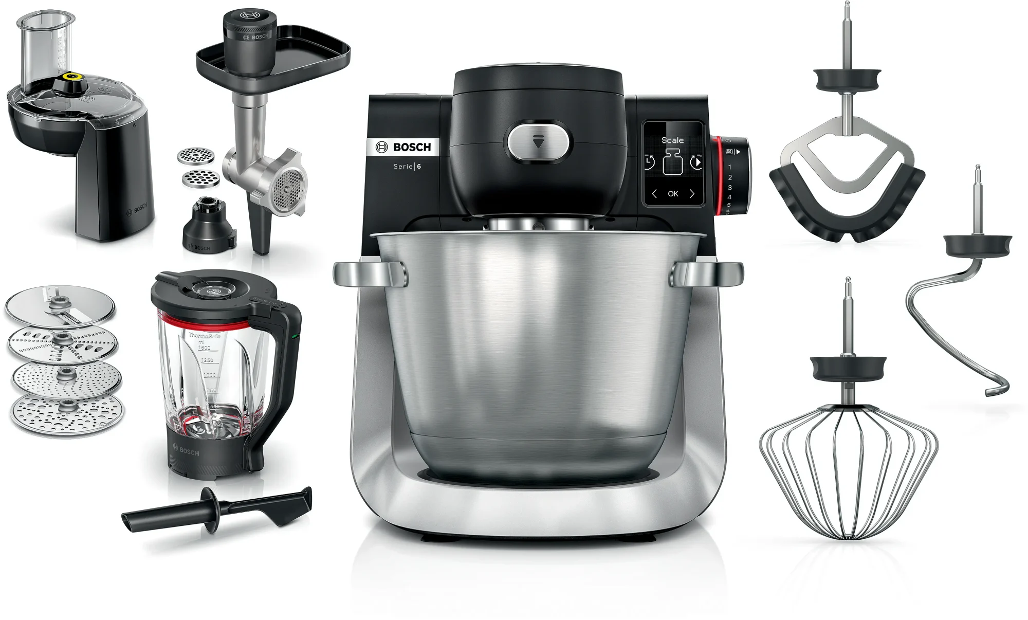 Bosch Serie 6 MUMS6ZS34 Küchenmaschine mit Waage 1600 W