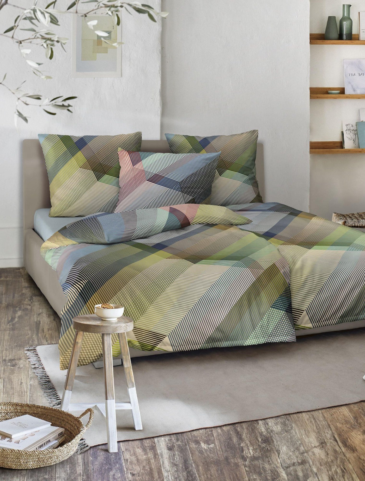 Irisette Wave 8691 Mako-Satin Bettwäsche 135 × 200 cm grafisch