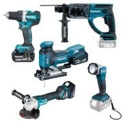 Makita DLX5044TJ Akku-Combo-Kit 18 V mit 5 Geräten