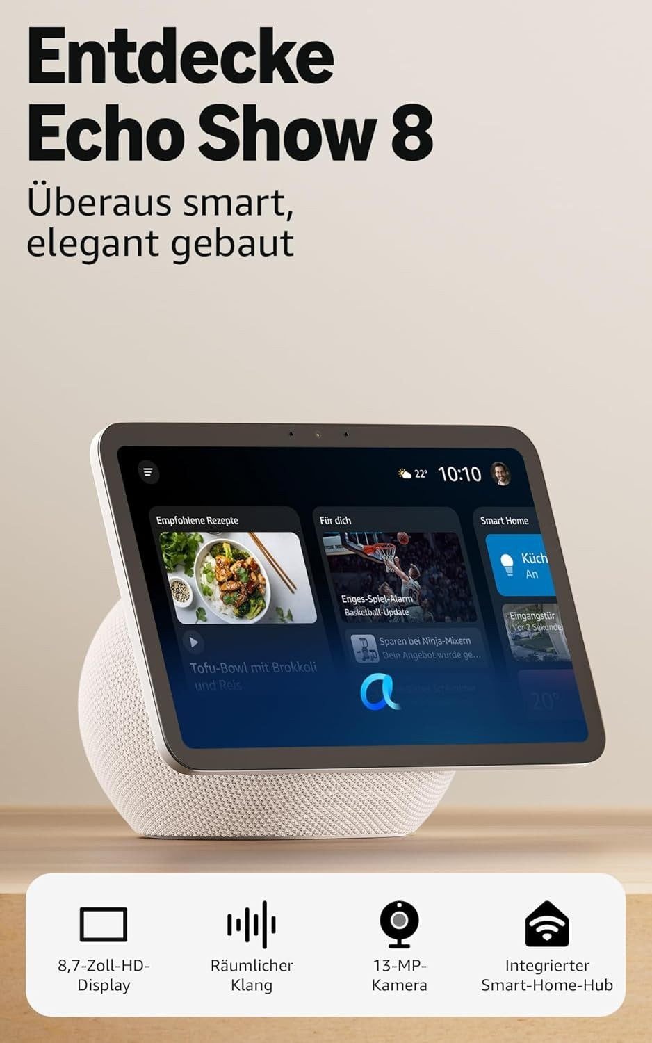 Amazon Echo Show 8 (4. Generation, 2025) Smart Display 8,7 Zoll mit Alexa