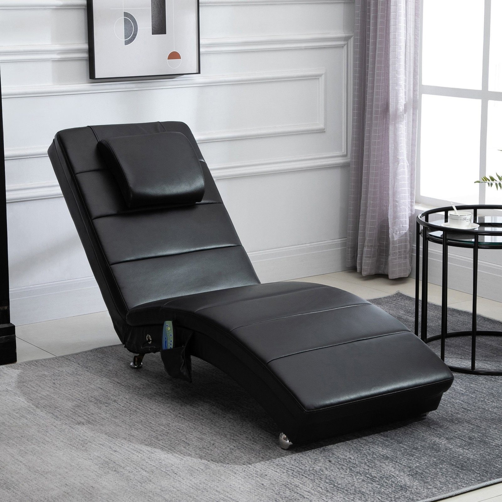 HOMCOM Massagesessel mit Liegefunktion und 8 Massagepunkten, Kunstleder