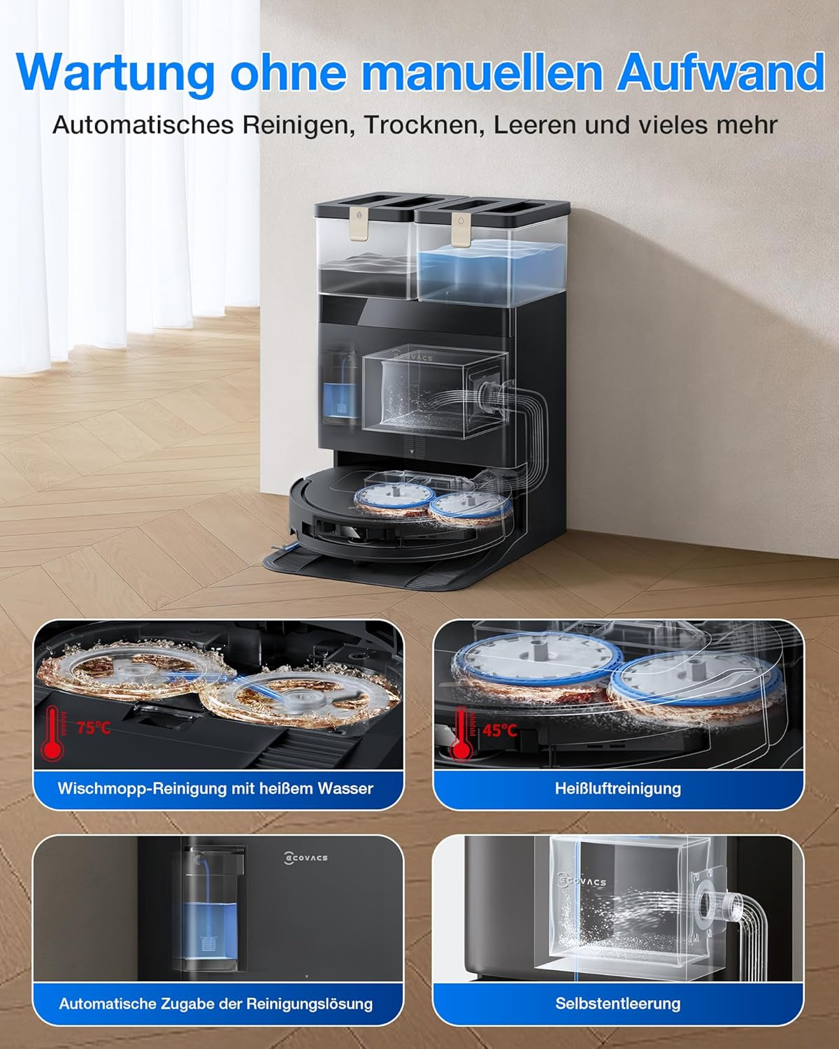 Ecovacs Deebot T50 Pro Omni Gen3 Saug- und Wischroboter 25000 Pa