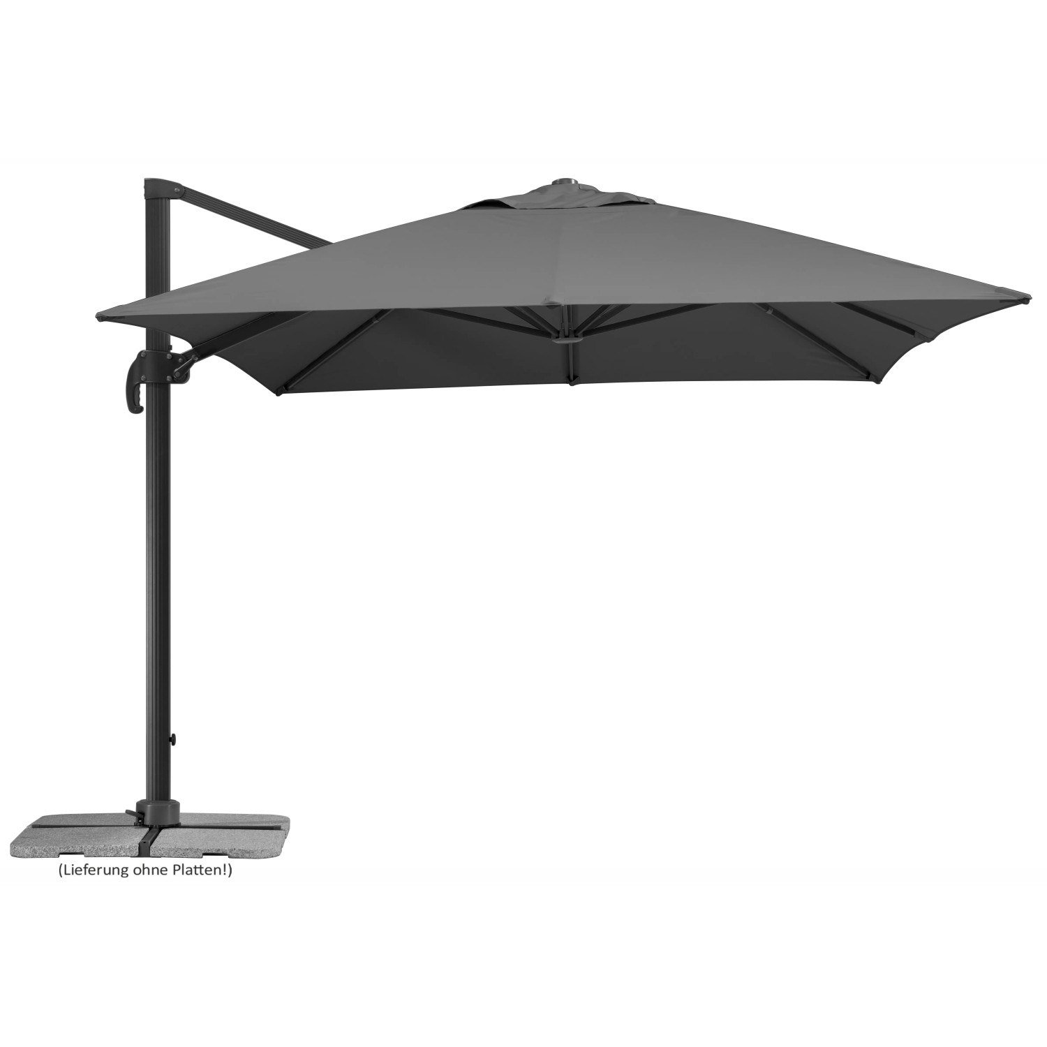 Schneider Rhodos Grande Ampelschirm 400 x 300 cm anthrazit mit Kurbel