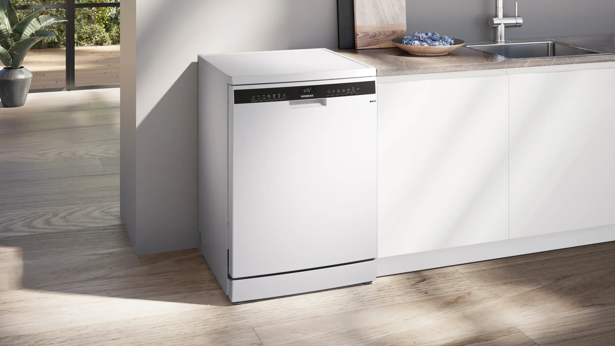 Siemens iQ300 SN23EW03ME freistehender Geschirrspüler 60 cm Weiß 14 Maßgedecke
