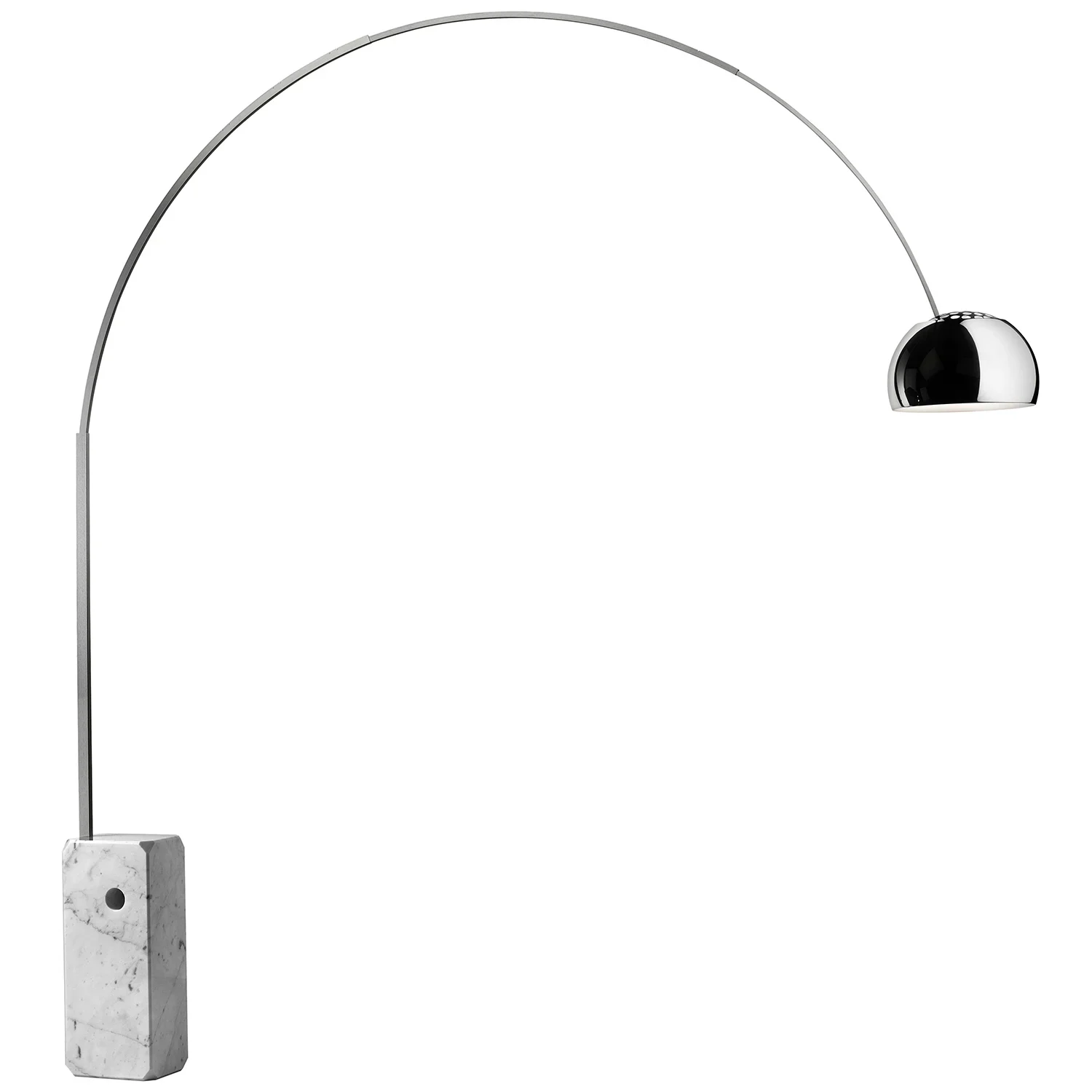 Flos Arco Bogenleuchte mit Carrara-Marmorfuß 240 cm