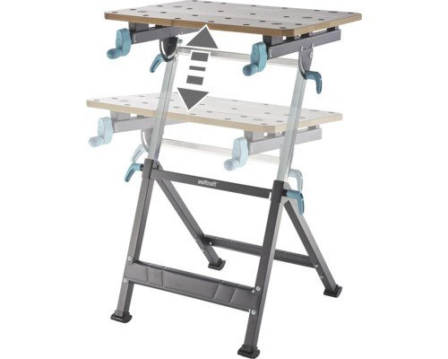 Wolfcraft Master 650 Ergo Klappbare Werkbank mit Schraubstock (6870000)