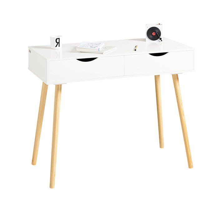 SoBuy FWT40-WN Schreibtisch weiß mit Schubladen 90 cm