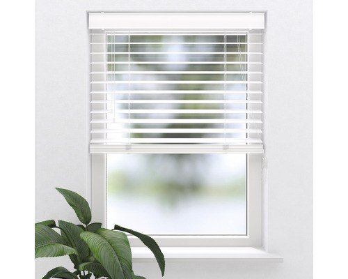 SOLUNA PVC-Jalousie Holzoptik weiß 60 x 130 cm