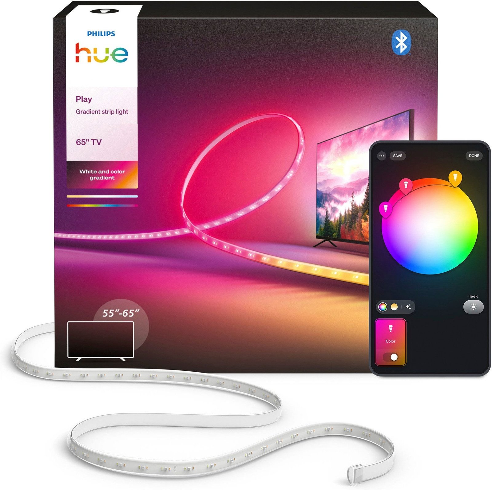 Philips Hue Play Gradient Lightstrip 65 Zoll RGBICW für TV