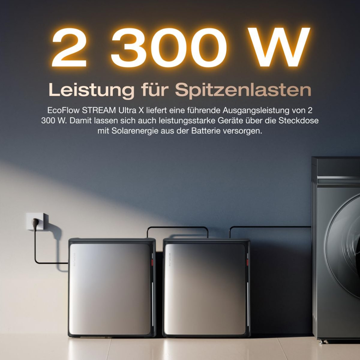 EcoFlow STREAM Ultra X Balkonkraftwerk-Set mit 2 x 450 W Solarmodulen