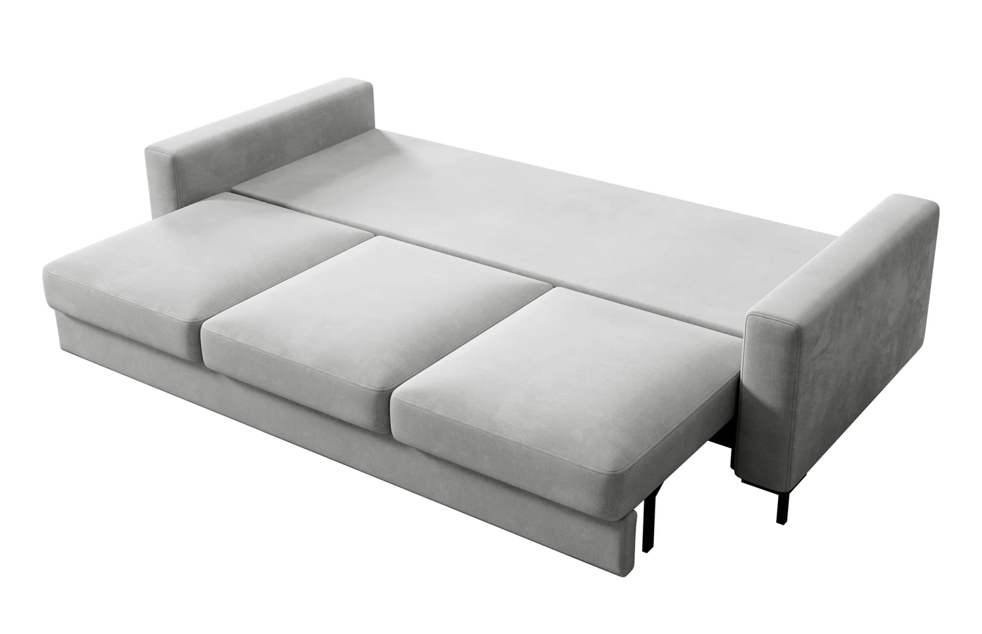 Selsey Mokpeo 3-Sitzer Schlafsofa mit Stauraum, hellgrauer Samt