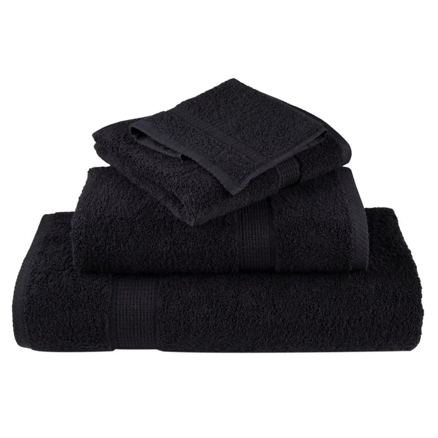 vidaXL Premium-Gästetücher Solund 10er-Set Schwarz 30 x 50 cm 600 g/m²