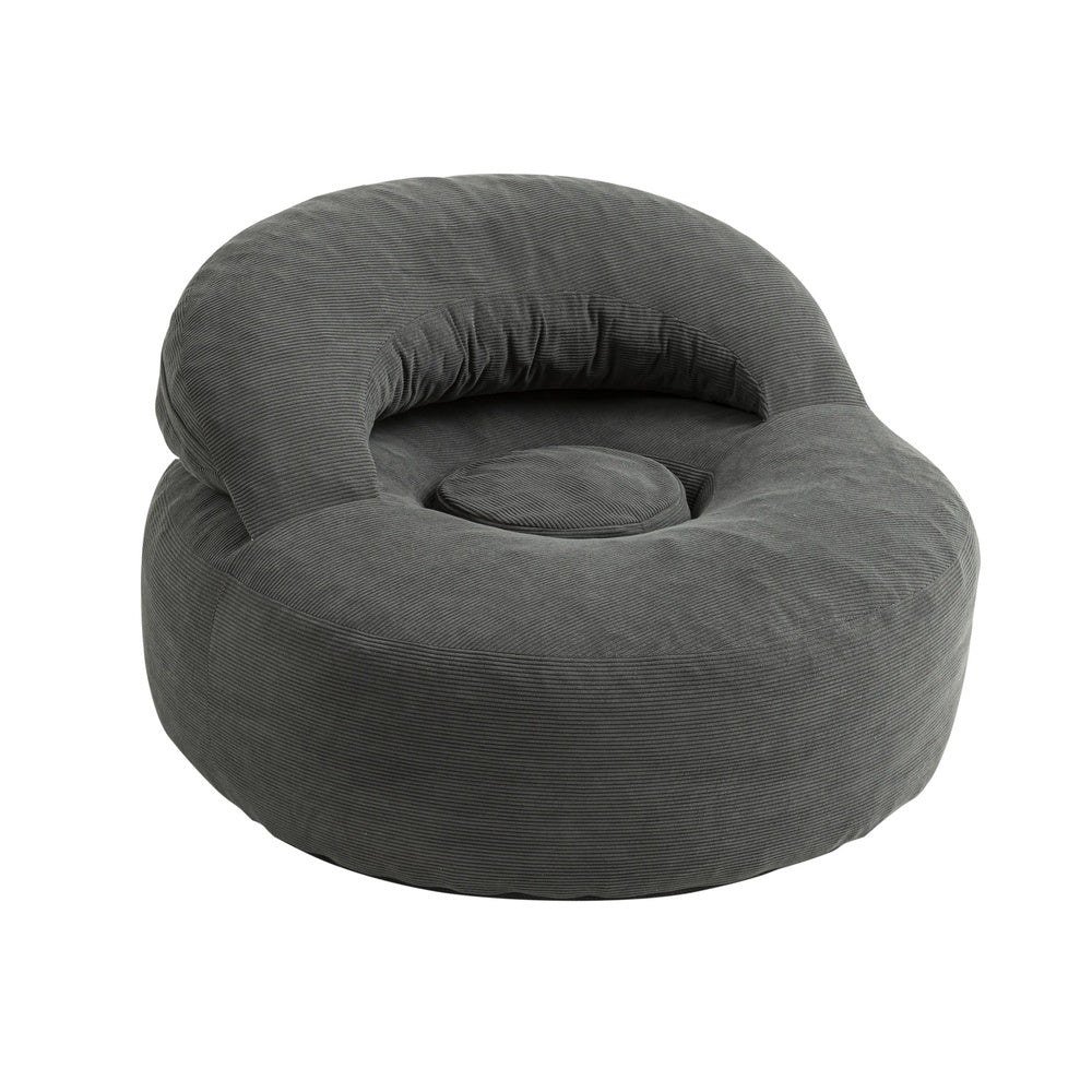 SoBuy FST100-DG Loungesessel mit Hocker dunkelgrau Cord