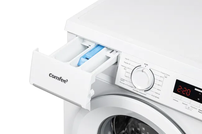 COMFEE Waschmaschine 8 kg, 1400 U/min, Dampffunktion, 15 Programme, Energieeffizienzklasse A, Weiß